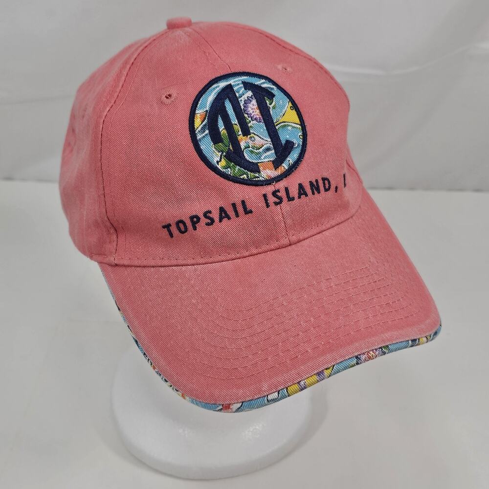 Pink Beach Baseball Cap Womens Adjust Embroidered Coastal Vacation Hat Topsail